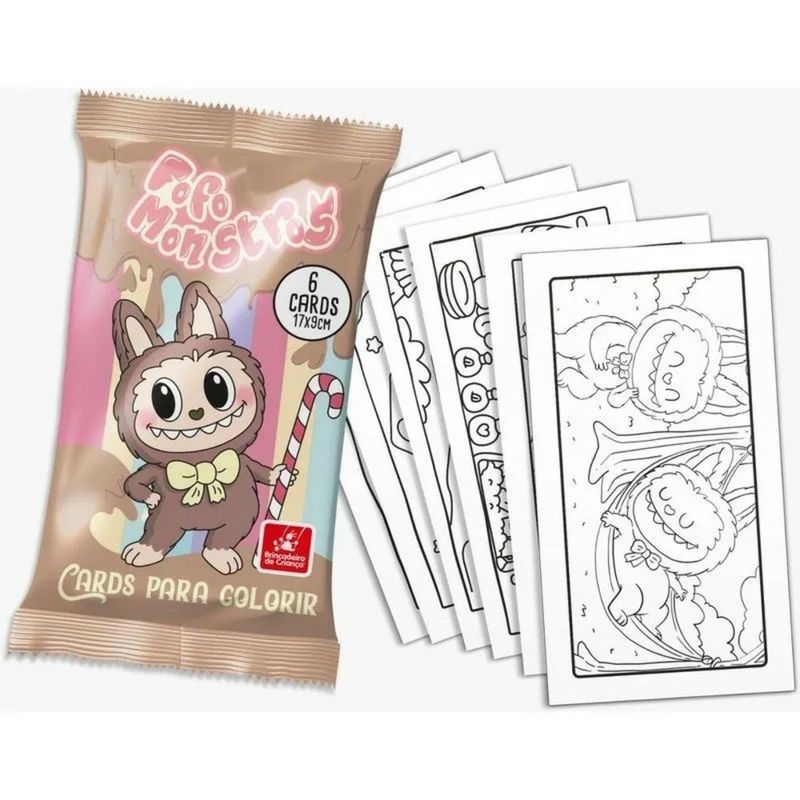 Cards-Para-Colorir-Fofo-Monstros-Brincadeira-de-Crianca-6-Cards---0
