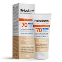 Protetor Solar Facial Helioderm FPS70 Oil Free 3 em 1 Cor Bege Claro 2.0 - 50g