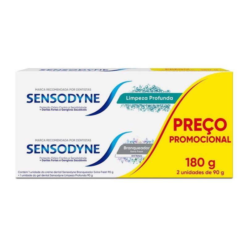 KIt-Creme-Dental-Sensodyne-Branqueador-Extra-Fresh-90g-1-unidade-Creme-Dental-Limpeza-Profunda-90g-1-unidade---0