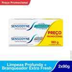 KIt-Creme-Dental-Sensodyne-Branqueador-Extra-Fresh-90g-1-unidade-Creme-Dental-Limpeza-Profunda-90g-1-unidade---1