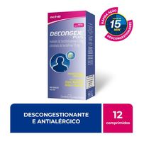 Decongex Plus Maleato de Clorfeniramina 12mg + Cloridrato Fenillefrina 15mg Aché 12 Comprimidos Revestidos