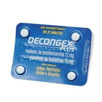 Decongex Plus Maleato de Bronfeniramina 12mg + Cloridrato Fenillefrina 15mg Aché 4 comprimidos