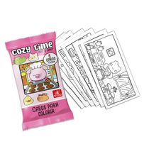 Cards para Colorir Cozy Time Cozy & Comfy com 6 Cards