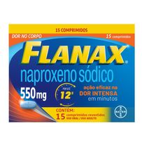 Analgésico Flanax 550mg Bayer Dores Intensas 15 Comprimidos