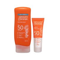 Kit Cenoura e Bronze Protetor Solar Corporal FPS 50 200ml + Protetor Solar Facial FPS 50 50g