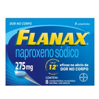 Analgésico Flanax 275mg Bayer 8 Comprimidos