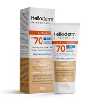Protetor Solar Facial Helioderm FPS70 Oil Free 3 em 1 Cor Bege Médio 3.0 - 50g