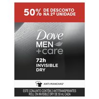 Desodorante Antitranspirante Roll On Dove Men+Care Invisible Dry 2 Unidades de 50ml Cada