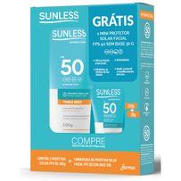 Kit Sunless Toque Seco Protetor Solar FPS50 200g + Protetor Solar Facial Miniatura FPS50 30g