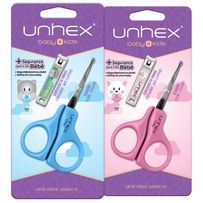 Kit para Unhas Merheje Unhex Baby e Kids Rosa 1 Tesoura + 1 Cortador de Unhas