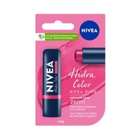 Hidratante Labial Nivea Hidra Color 3 Em 1 Rosa Pink 4,8g