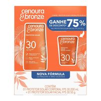 Kit Cenoura e Bronze Protetor Solar Corporal FPS 30 200ml + Protetor Solar Facial FPS 30 50g
