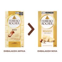 Chocolate Ferrero Rocher Branco com Avelã Tablete 90g