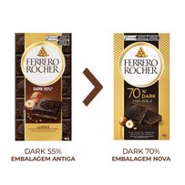 Chocolate Ferrero Rocher Dark 55% Cacau Avelã Tablete 90g