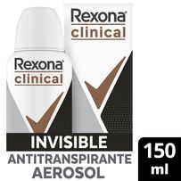 Desodorante Antitranspirante Aerosol Rexona Clinical Invisible 96h 150ml