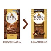 Chocolate Ferrero Rocher ao Leite com Avelã Tablete 90g