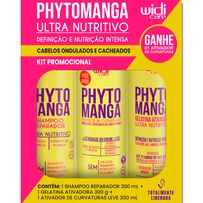 Kit Phytomanga Widi Care 1 Shampoo Reparador 300ml + 1 Gelatina Ativadora 300g + 1 Ativador de Curvaturas Leve 300ml