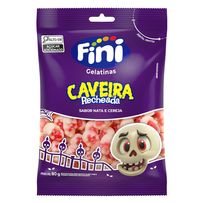 Bala de Gelatina Fini Caveira Recheada Sabor Nata de Cereja 80g