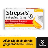 Pastilhas Para Garganta Strepsils Mel E Limão 8 Pastilhas
