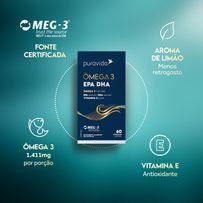 Suplemento Alimentar Puravida Ômega 3 EPA DHA 60 Cápsulas