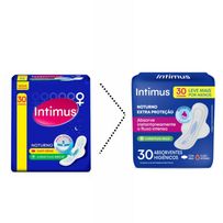 Absorvente Externo Intimus Noturno Cobertura Seca Com Abas 30 unidades