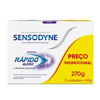 Creme Dental Sensodyne Rápido Alívio 90g 3 Unidades