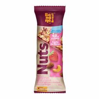 Barra Castanhas, Amendoim e Morango com Cobertura de Morango Nuts Banana Brasil 25g