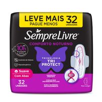 Absorvente Externo Sempre Livre Conforto Noturno Suave com Abas 32 Unidades