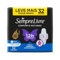 Absorvente Externo Sempre Livre Conforto Noturno Seca com Abas 32 Unidades