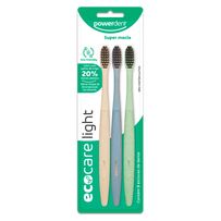 Escova Dental Powerdent Eco Care Light Super Macia 3 Unidades