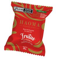 Barra de Chocolate ao Leite com Frutas Vermelhas e Castanha-de-Caju Haoma 25g