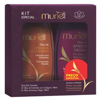 Kit Muriel 1 Óleo de Amêndoa com Colágeno 100ml + 1 Óleo de Ameixa Negra 100ml