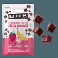 Cubinhos de Frutas Natikinhos Banana & Morango 30g