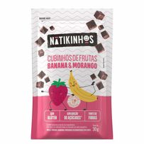 Cubinhos de Frutas Natikinhos Banana & Morango 30g