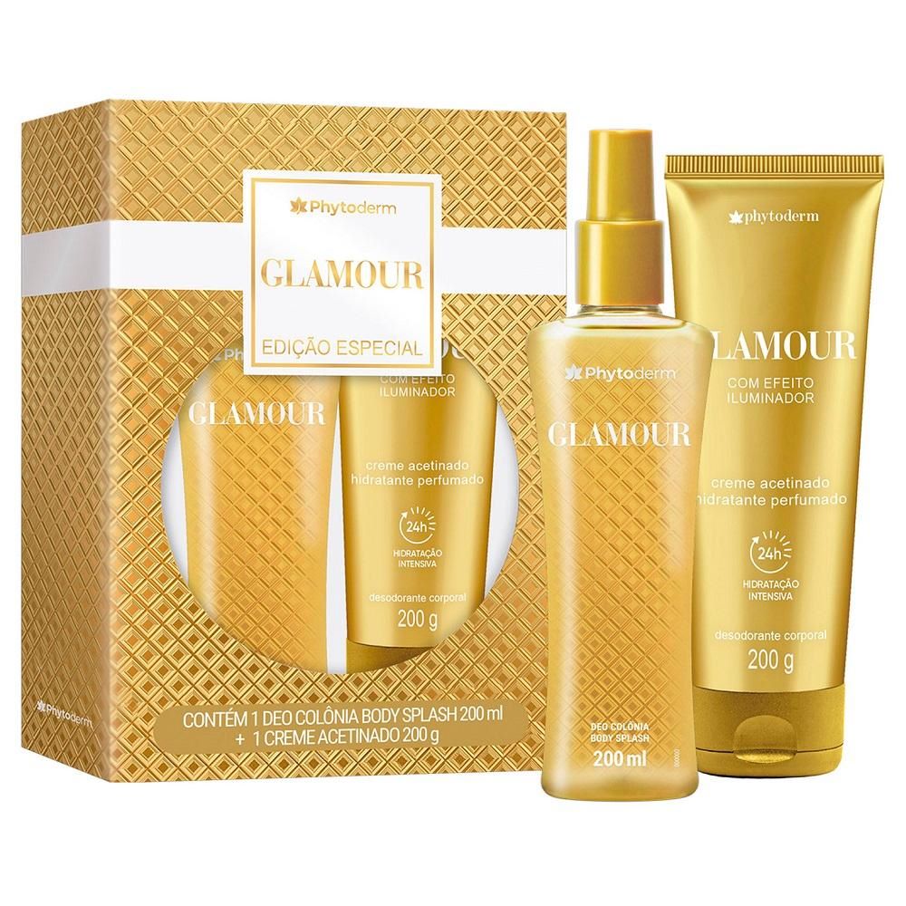 Kit Phytoderm Glamour 1 Body Splash 200ml + 1 Creme Hidratante Acetinado 200g