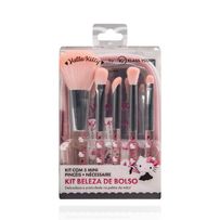 Kit Beleza de Bolso 5 Mini Pincéis + 1 Necessaire Hello Kitty By Klass Vough
