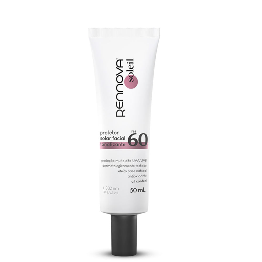Protetor Solar Facial Tonalizante FPS60 Rennova Soleil 50ml