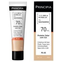 Protetor Solar Principia Skincare 14,5% Mix de Filtros UV + 5% Niacinamida FPS70 PS-05 Cor 1.0 - 30ml