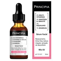 Sérum Facial Principia Skincare 6% Multivitaminas + 3% Manteiga de Abacate + 2% Esqualano + 1% Bisabolol Mix-03 Multirreparador 30ml