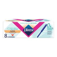 Absorvente Interno Libresse Pure Sensitive Super com Aplicador Longo 8 unidades