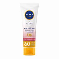 Protetor Solar Facial Nivea Sun UV Face Anti-Idade Pele Normal a Seca Fps60 50g