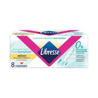 Absorvente Interno Libresse Pure Sensitive Médio com Aplicador Compacto 8 unidades