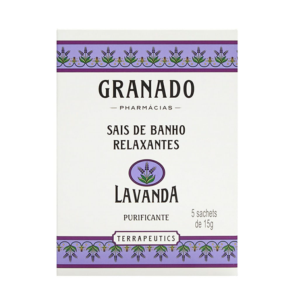 Sais de Banho Relaxantes Granado Terrapeutics Lavanda 5 Sachês de 15g