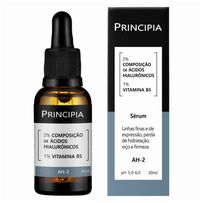 Sérum Facial Principia AH-2 Ácidos Hialurônicos +B5 Hidratante Antissinais 30ml