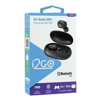 Fone De Ouvido I2GO Bluetooth Sem Fio TWS Free 200 Com Estojo De Carregamento