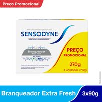 Sensodyne Creme Dental Branqueador Extra Fresh 3 Unidades 90g cada