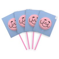 Pirulito Zero Açúcar Ticky Sabor Algodão Doce 4 unidades