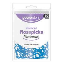 Fita Dental Powerdent Clinical Flosspicks 50 Unidades