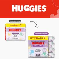 Lenço Umedecido Huggies Rosto e Corpo Limpeza 4 Pacotes com 48 Unidades Cada
