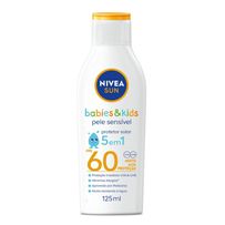 Protetor Solar Nivea Sun Babies & Kids FPS60 5 Em 1 Pele Sensível 125ml